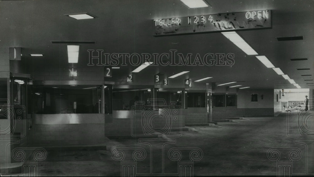 1955 drive-in teller windows, First National Bank of Birmingham, AL - Historic Images