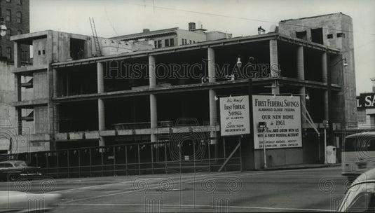 1960, Construction of Alabama Bank, First Federal Savings & Loan - Historic Images