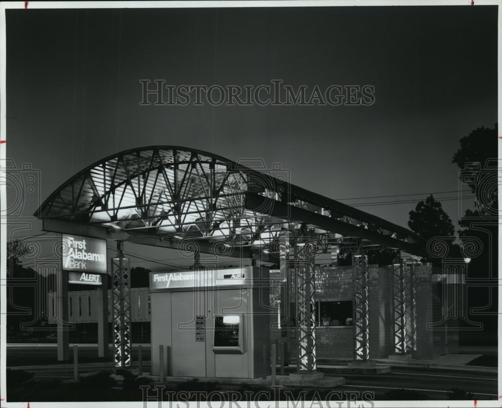 1993, First Alabama Bank drive-thru window &amp; ATM, Birmingham, Alabama - Historic Images