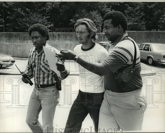1982 Police Officers Escort Grover Lewis Biddie to Police Car - Historic Images