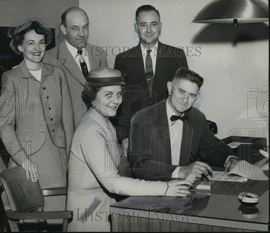 1955, Signing of contract for Crippled Children's Center Huntsville - Historic Images