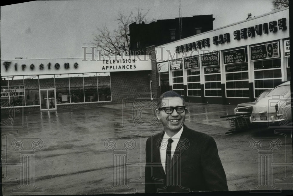 1967, W. T. Bell, manager of the Five Points West Firestone Store - Historic Images