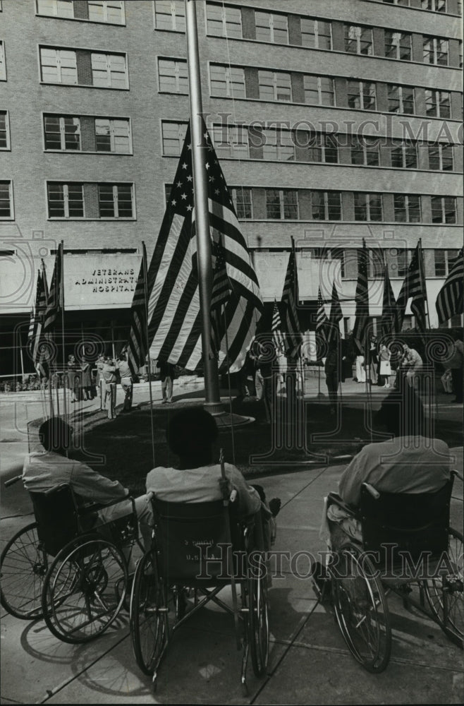 1981, veterans at Veterans Administration Hospital, MIA-POW Day, AL - Historic Images