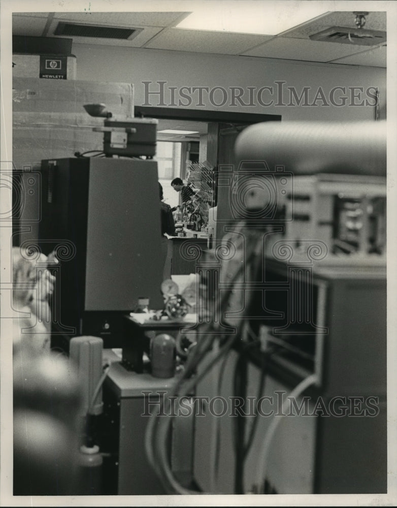 1985, Hospital Workers Clean Up After Cabinet Fire, Alabama - Historic Images