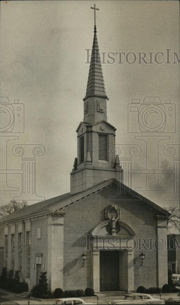 1958 Press Photo Sanctuary of First Christian Church, Birmingham, Alabama - Historic Images