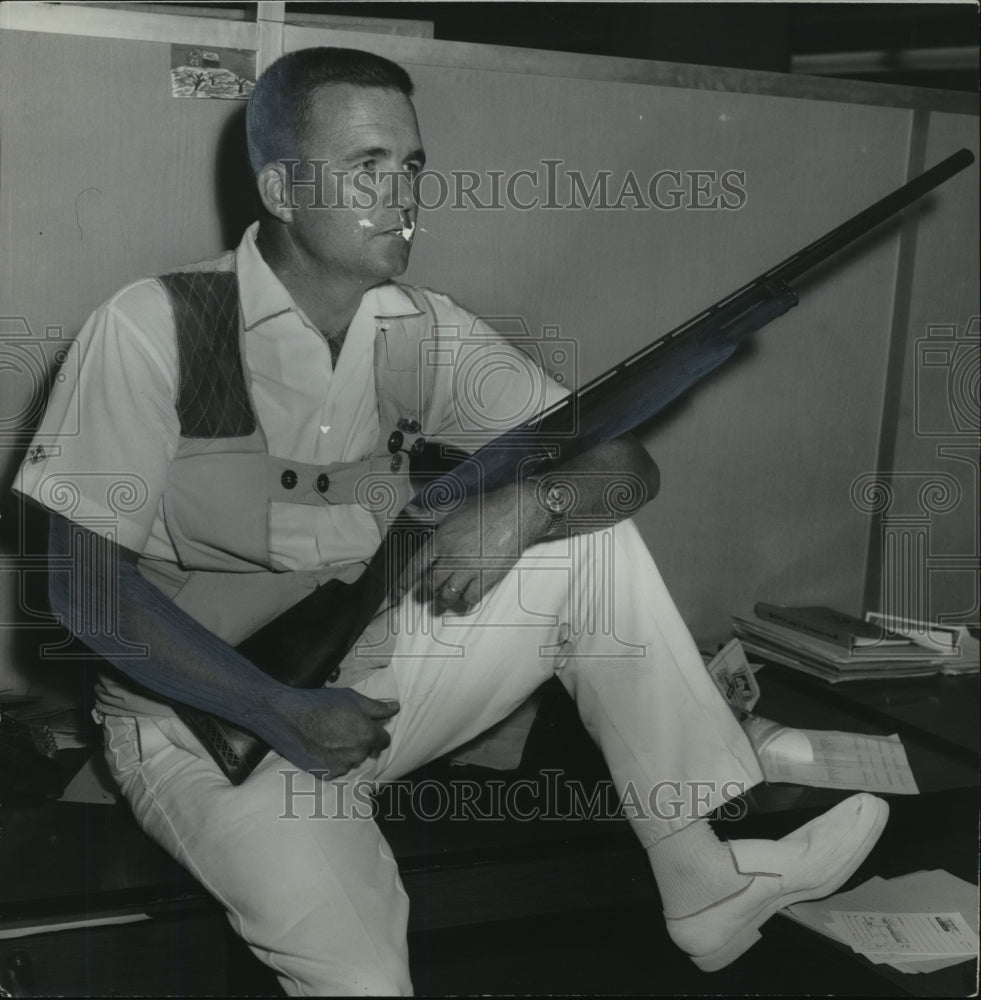 1966 Jack Biddle III, relaxes with his riffle-Historic Images