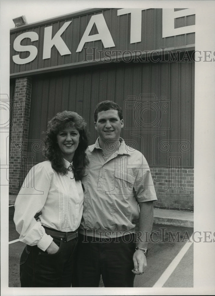 1988 Mr. and Mrs. Robert Bentley at Irondale Skate Palace, Alabama - Historic Images