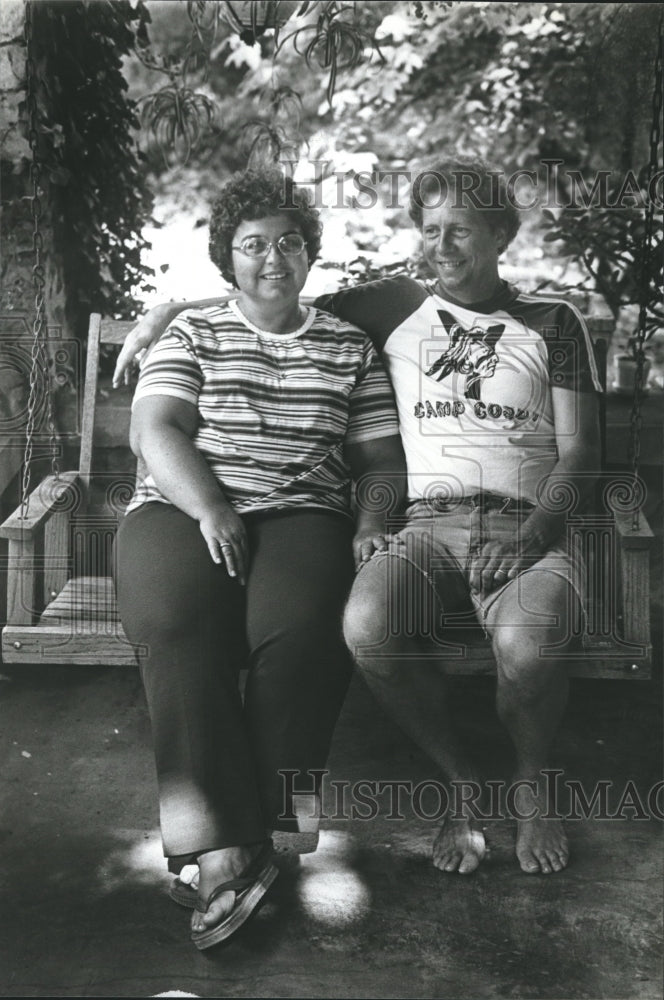 1979, John and Martha Busby on Porch Swing, Blount County - abna21855 - Historic Images