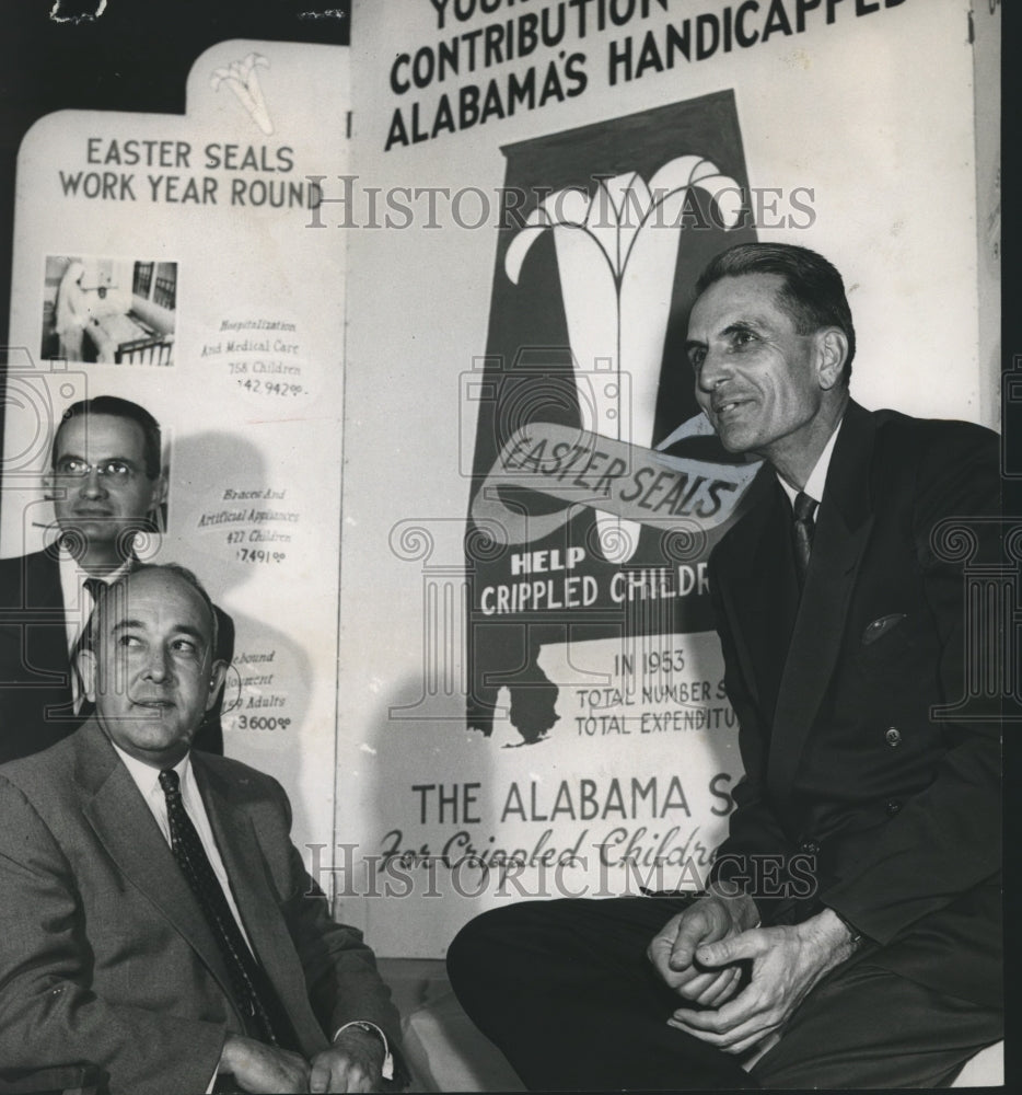 1954 Press Photo Julian Skinner, Frank Bromberg &amp; W.H. Harrison in Alabama - Historic Images