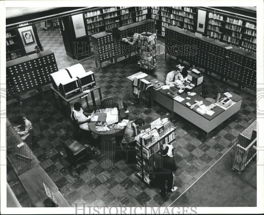 1980, Alabama-Patrons inside the Birmingham&#39;s downtown library. - Historic Images