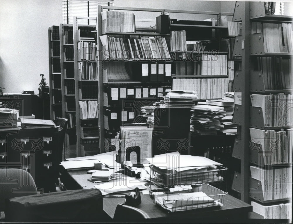 1977, View inside the downtown library, Birmingham, Alabama - Historic Images