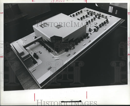 1982, Model of the new Birmingham Public Library annex, Alabama - Historic Images
