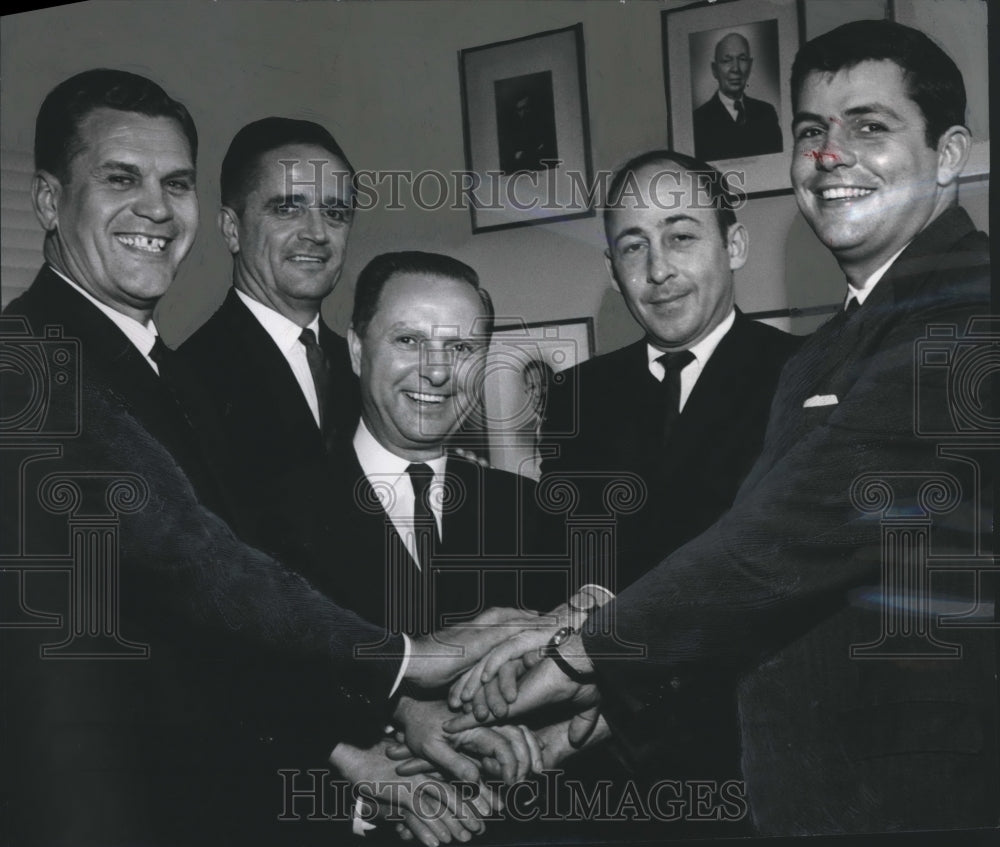 1966 Press Photo Buford Bryant, George Murphree, Joe Bruno and Others at Meeting - Historic Images