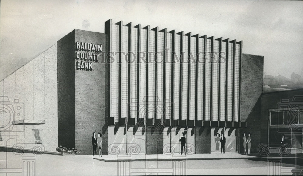 1965 Press Photo Baldwin County Bank - Illustration, Bay Minette, Alabama - Historic Images