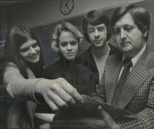 1975, Alabama-Samford choir members and director prepare to sing. - Historic Images