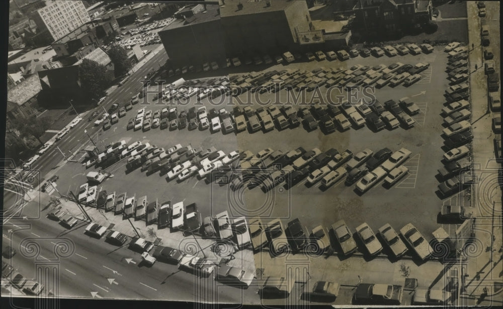 1978 Alabama-Air view of parking lot in Birmingham. - Historic Images