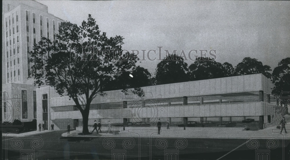 1967, Alabama-Drawing of proposed Birmingham City Hall parking deck. - Historic Images