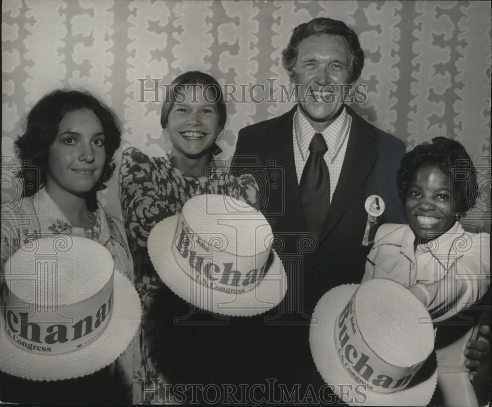 1984, John Buchanan with campaign workers, Birmingham, Alabama - Historic Images