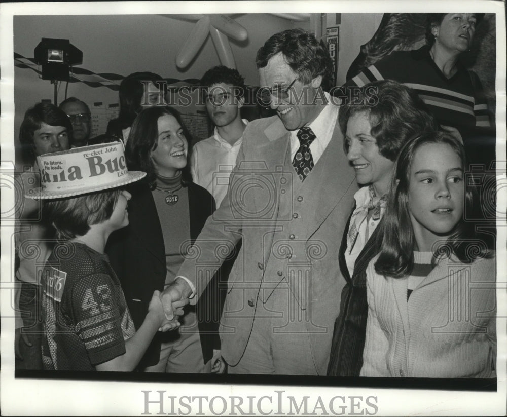 1976, John Buchanan greeting students, Birmingham. Alabama - Historic Images