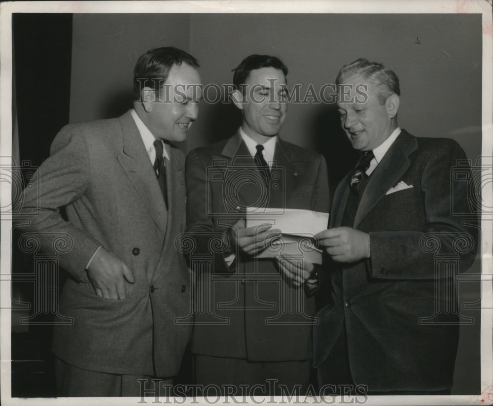 1948, Laurie Battle, Doctor Raymond Paty, Lucian Giddens at Meeting - Historic Images