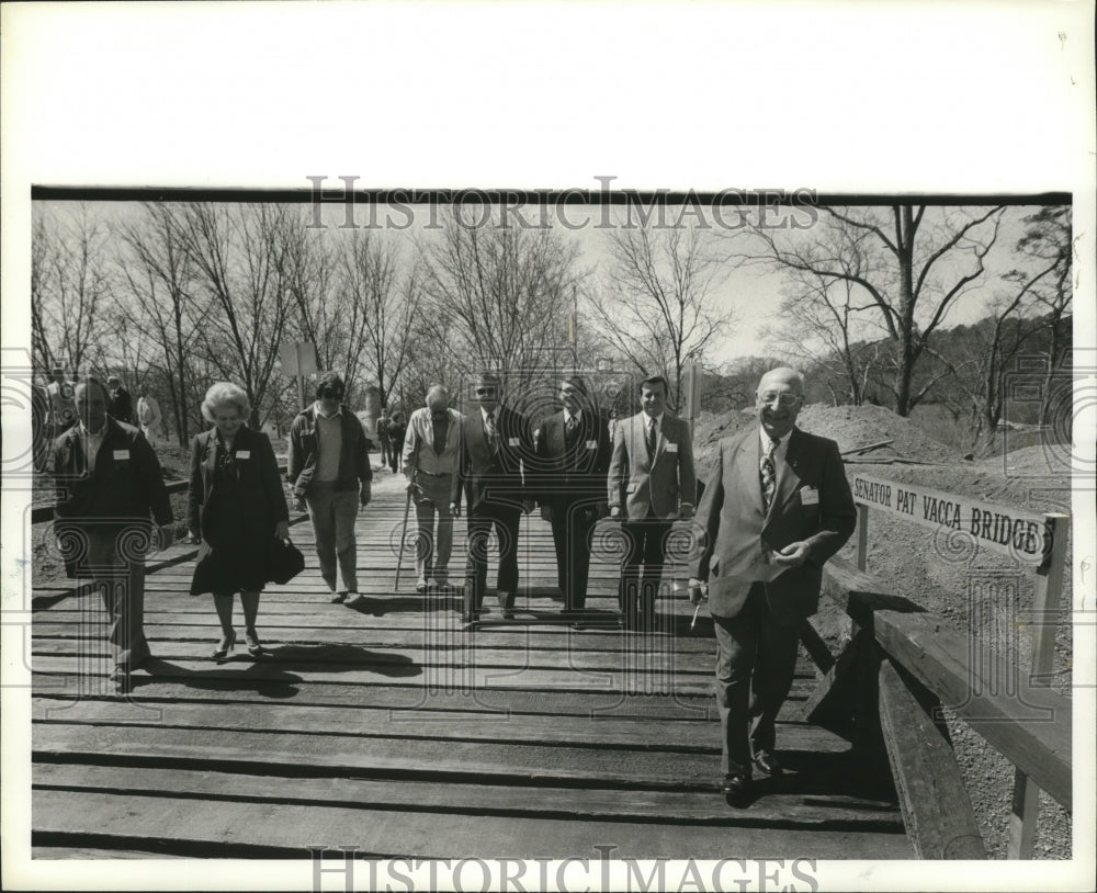 1981 Birmingham Schools, Alabama Industrial, People on Vacca Bridge - Historic Images