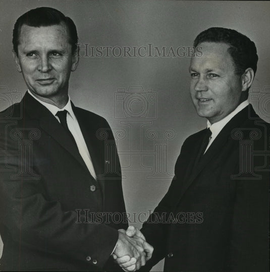 1964 Press Photo George C. Evans, Belcher-Evans Millwork, and Lester C. Wyatt - Historic Images