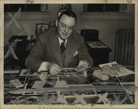 1948, Chester Zahn in Composing Room, Sports - abna23090 - Historic Images