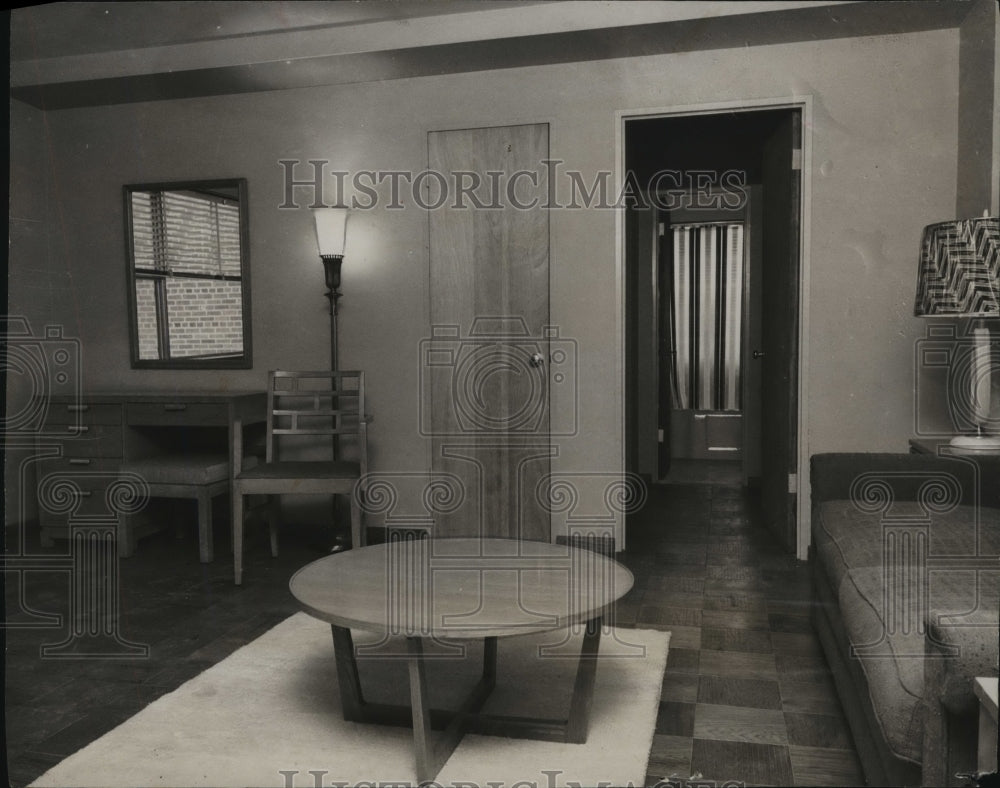 1951 Press Photo Birmingham, Alabama Apartments: Highland Tower, Interior - Historic Images