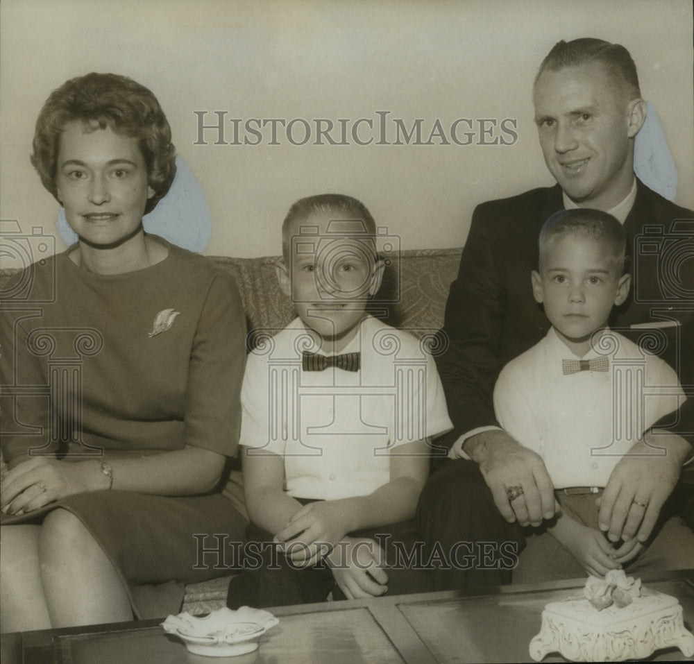 1963, Jack Zorn, Sons Tommy and Jackson, and Mrs. Zorn, Clay County - Historic Images