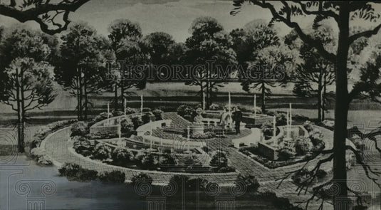 1971, Helen Keller International Memorial - Drawing, Tuscumbia - Historic Images