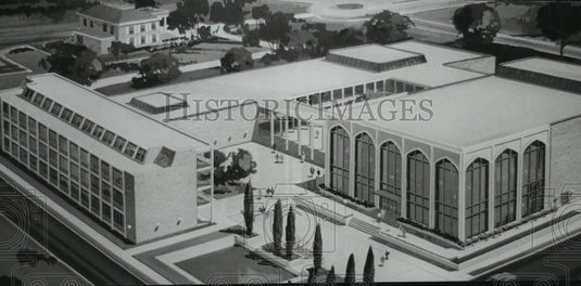 1966, Florence State College - Architect Drawing, Auditorium Complex - Historic Images