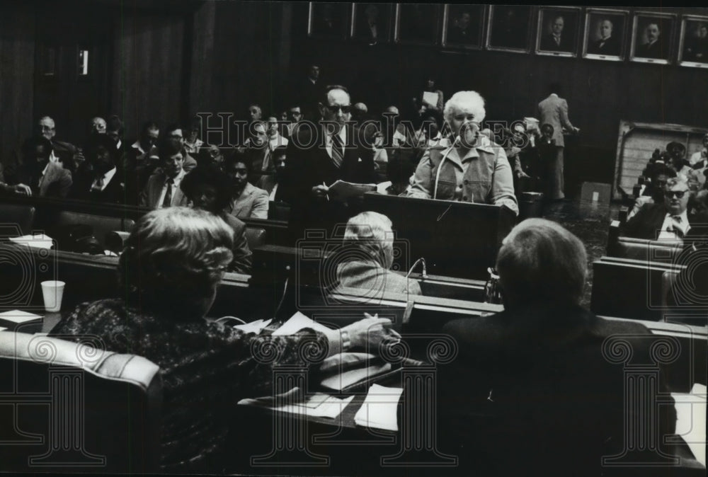 1980, Woman Speaks at Birmingham, Alabama City Council Meeting - Historic Images