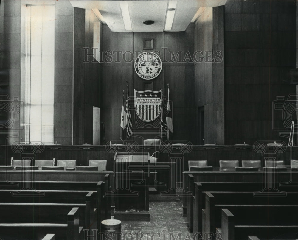 1977 Empty Birmingham, Alabama City Council Chamber - Historic Images