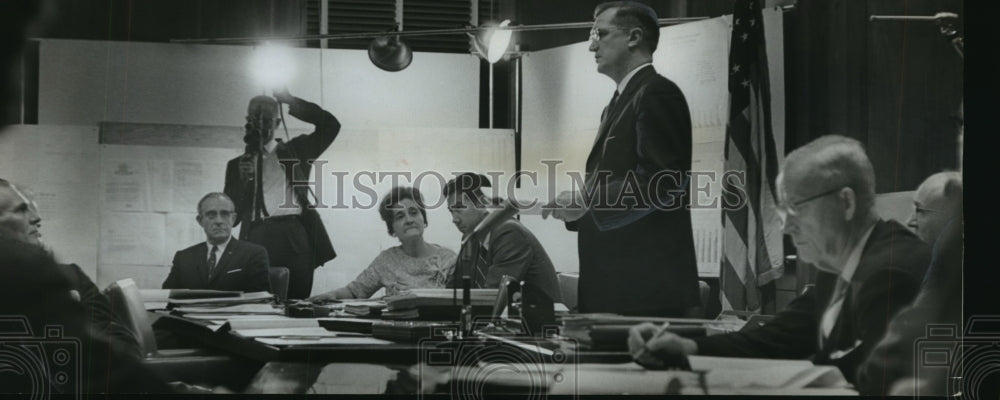 1963 Press Photo Birmingham, Alabama City Council Members at Budget Hearing - Historic Images