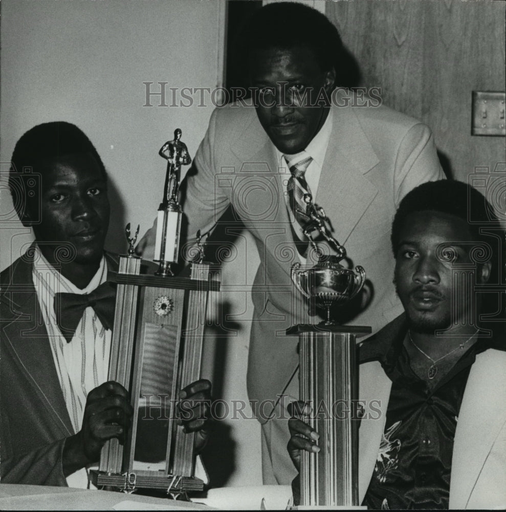 1974, Miles College Athletes Receive Awards from President - Historic Images