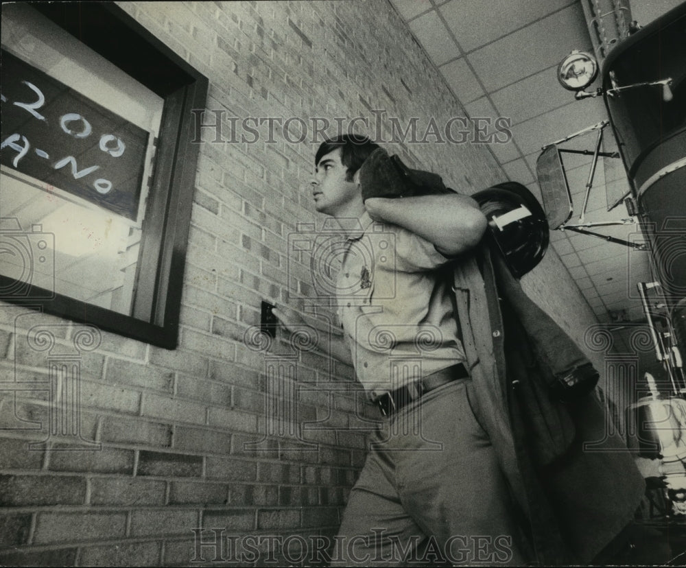 1973, Birmingham, Alabama Fireman Jeff Cooper on Way to Truck - Historic Images