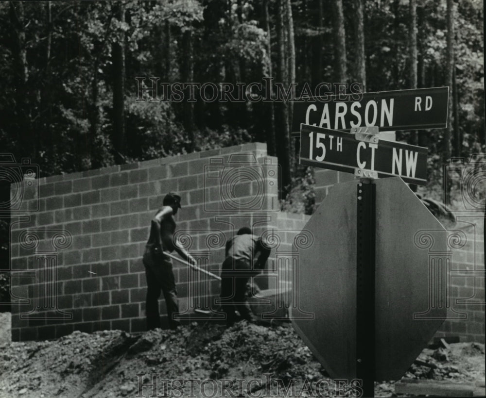 1981, Foundations Laid on Carson Road - abna23564 - Historic Images