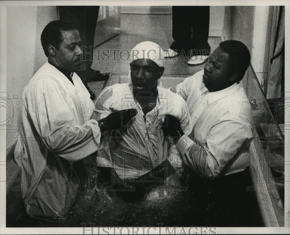 1991, Gang Member Tito Carroll Being Baptized - abna23572 - Historic Images