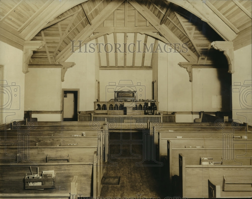 1931 Press Photo Inside view of Wilson Chapel at Roebuck, Birmingham, Alabama - Historic Images