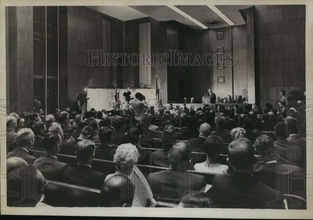 1963 Press Photo Birmingham, Alabama Community Affairs Meeting with Attendees - Historic Images