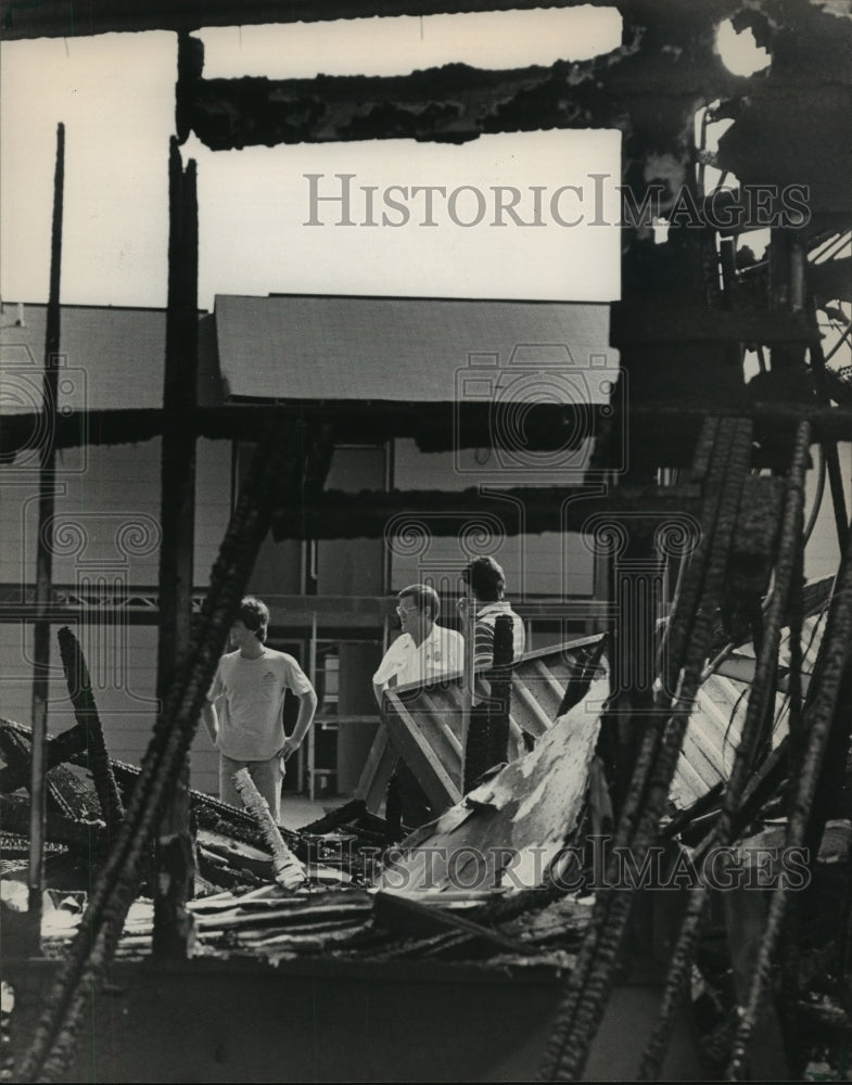 1983 Inspector Bob Young with Fire Spectators in Birmingham, Alabama - Historic Images