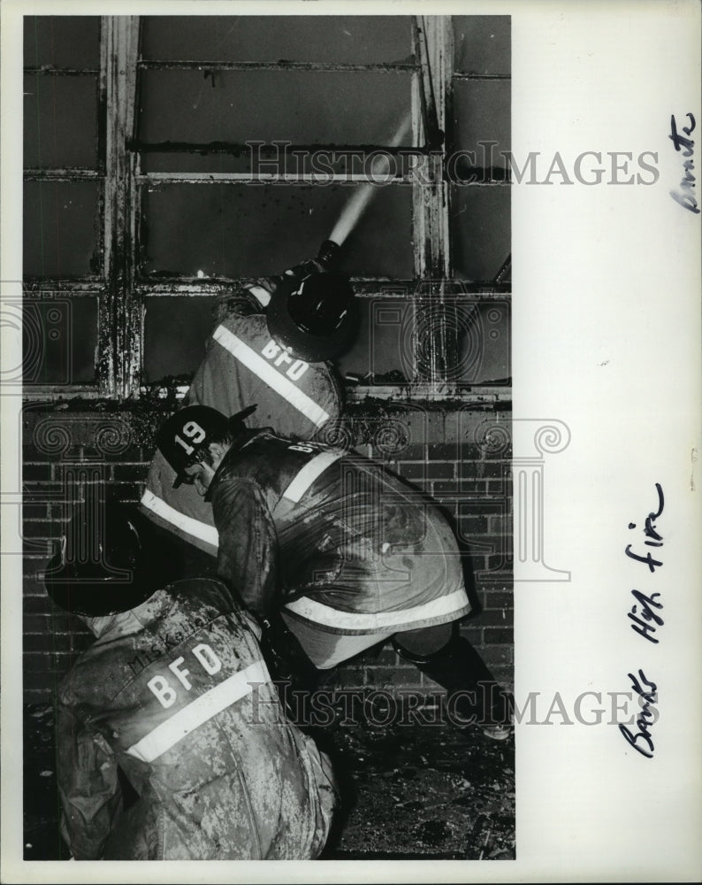 1981 Firemen at Birmingham, Alabama Fire, Banks High Fire - Historic Images