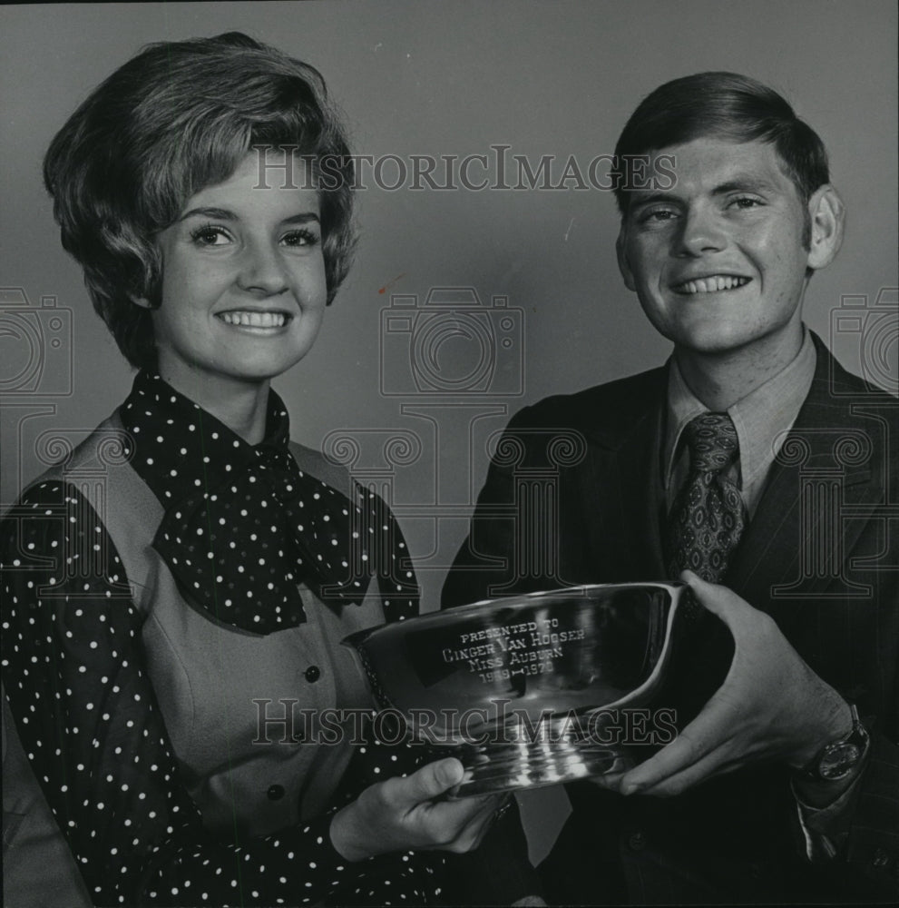 1970, Miss Ginger Van Hooser, majorette, and Chester Harvey - Historic Images