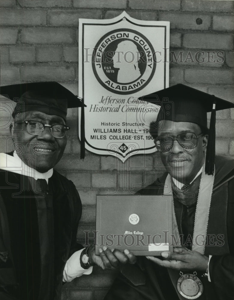 1980, E. W. Wyndham gets honorary degree from Miles College, Alabama - Historic Images