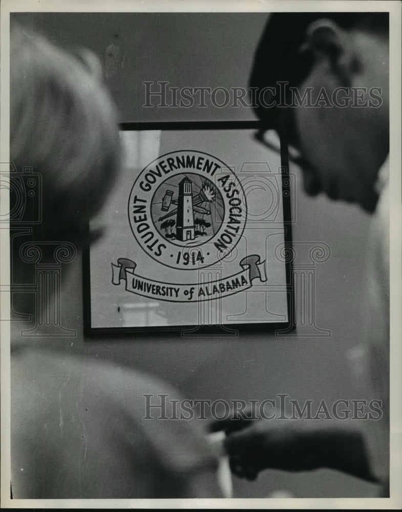 1964 Press Photo Student Government Association University of Alabama Sign- Historic Images
