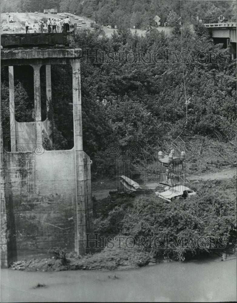 1978 Flying Fire Engine Rescues Victim from Ravine, Birmingham, AL - Historic Images