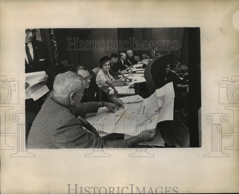 1966, Unidentified persons at City Council meeting, Birmingham - Historic Images