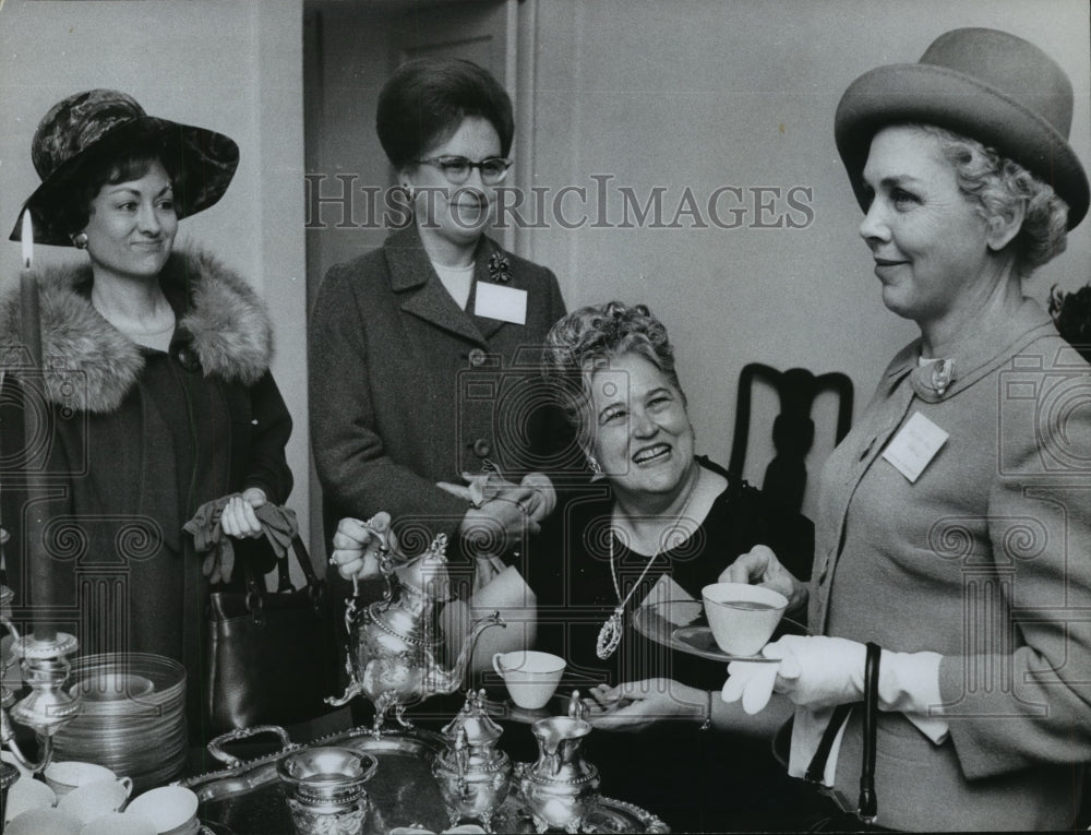 1966, Wives of mayors meet for tea - abna24436 - Historic Images