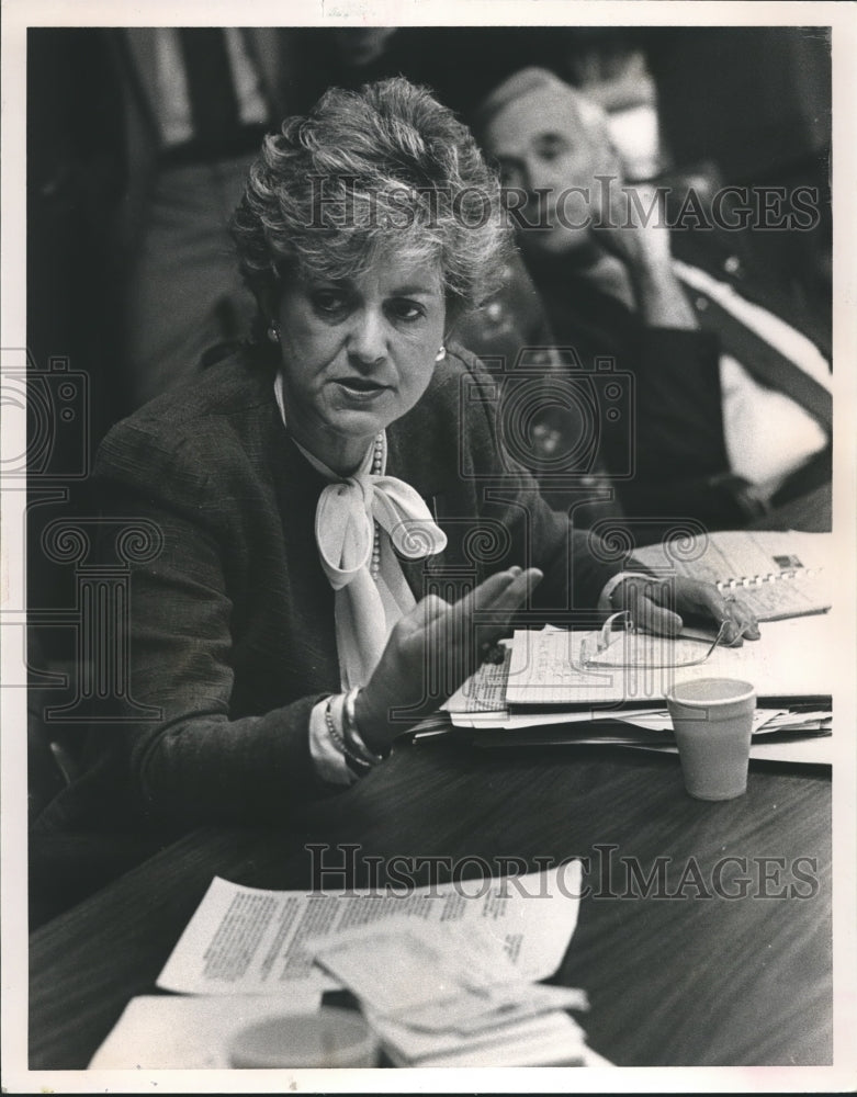 1985, Betty F. Collins at Council meeting - abna24698 - Historic Images