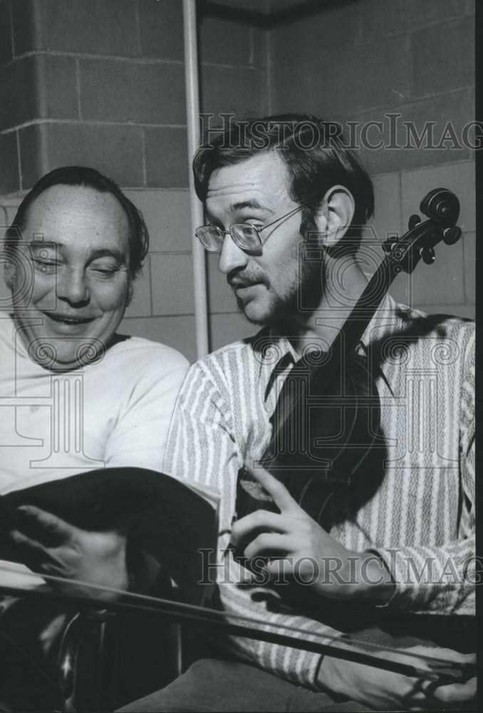 1974, Violinist Ronald Copes with Amerigo Marino, String Musicians - Historic Images